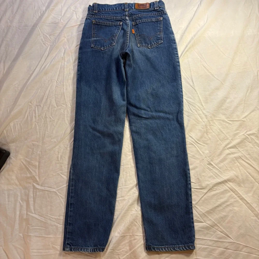 Levi Strauss Kids‎ Blue Denim Jeans Tapered Leg Classic Vintage Orange Tab Sz 12